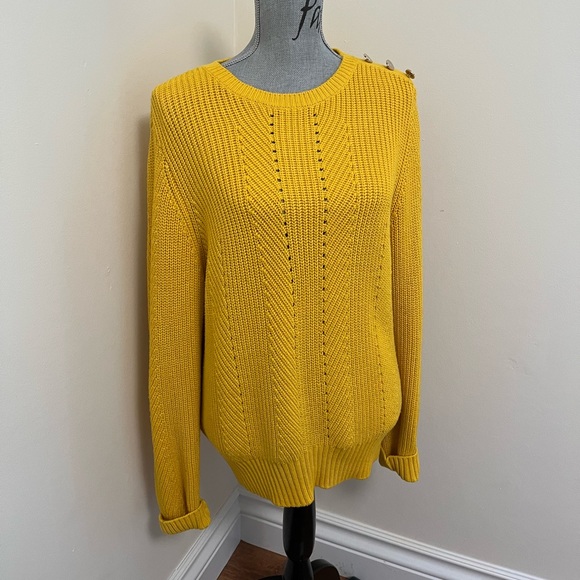 Ted Baker Hendrik Knit Crewneck Sweater in Yellow, Size 4 (Large) - Picture 9 of 16